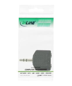InLine® Audio Adapter, 3,5mm Klinke Stecker an 2x 3,5mm Klinke Buchse, Stereo, schwarz – Bild 3