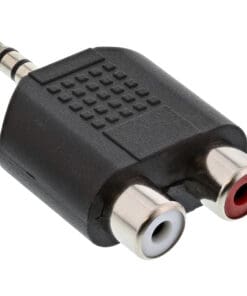 InLine® Audio Adapter, 3,5mm Klinke Stecker an 2x Cinch Buchse, Stereo, schwarz