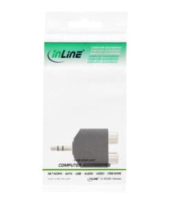 InLine® Audio Adapter, 3,5mm Klinke Stecker an 2x Cinch Buchse, Stereo, schwarz – Bild 3