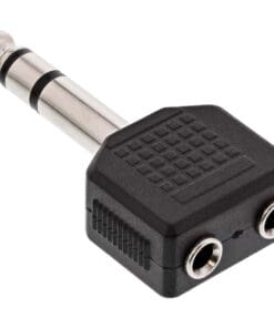 InLine® Audio Adapter, 6,3mm Klinke Stecker Stereo an 2x 3,5mm Klinke Buchse, Stereo, schwarz