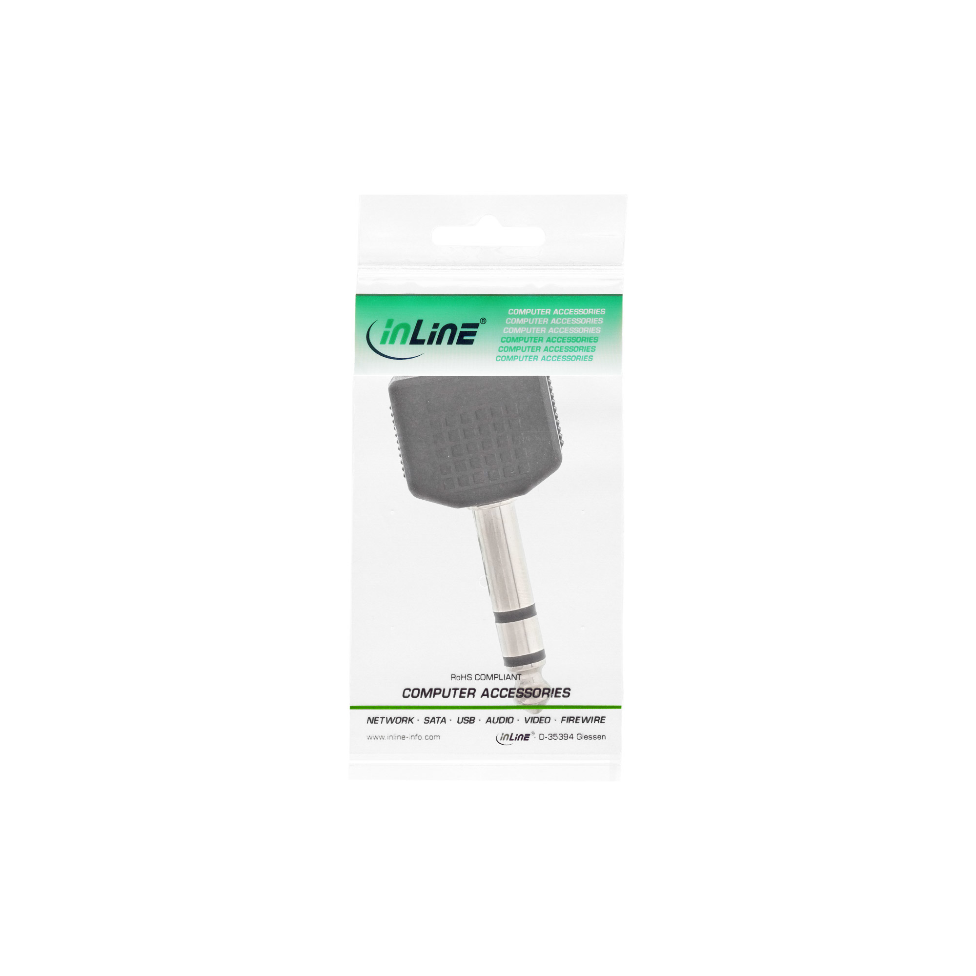 InLine® Audio Adapter, 6,3mm Klinke Stecker Stereo an 2x 3,5mm Klinke Buchse, Stereo, schwarz InLine® Audio Adapter, 6,3mm Klinke Stecker Stereo an 2x 3,5mm Klinke Buchse, Stereo, schwarz – Bild 3