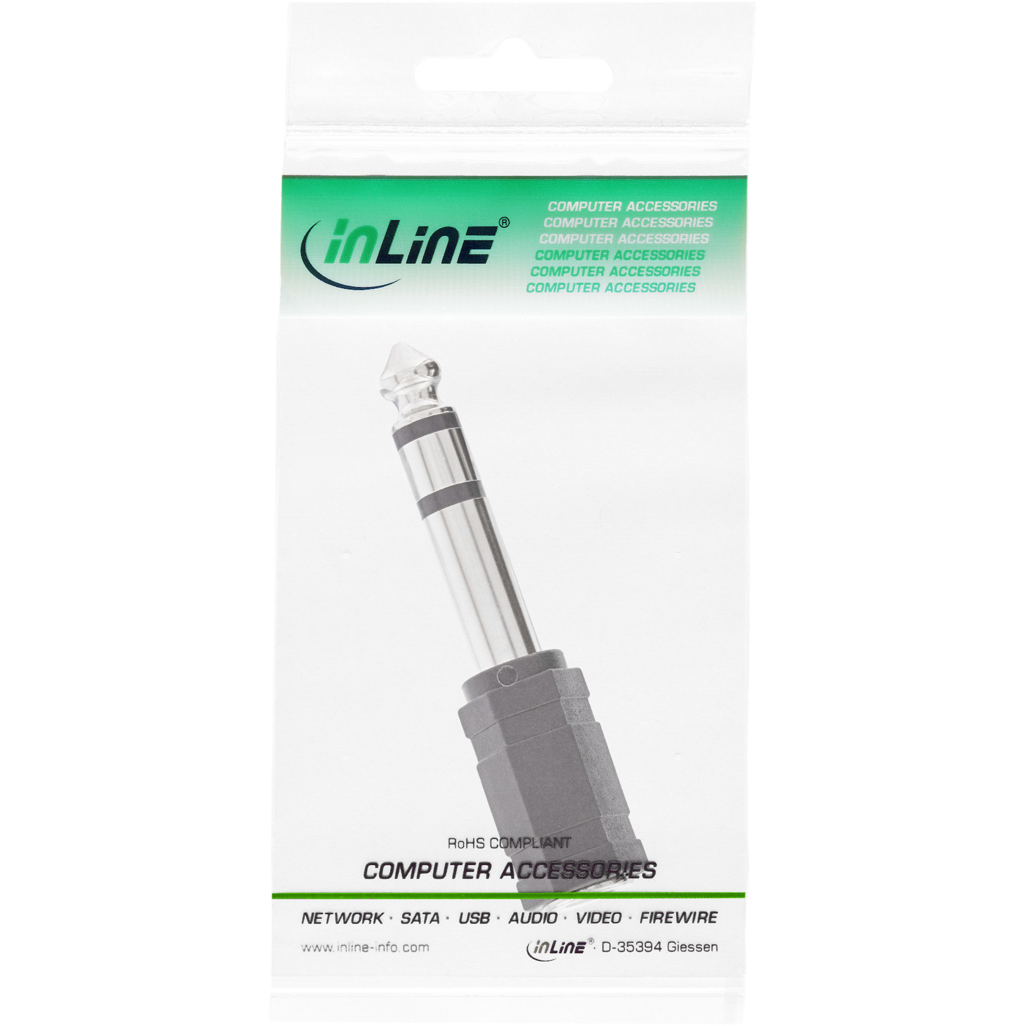 InLine® Audio Adapter, 6,3mm Klinke Stecker an 3,5mm Klinke Buchse, Stereo, schwarz InLine® Audio Adapter, 6,3mm Klinke Stecker an 3,5mm Klinke Buchse, Stereo, schwarz – Bild 3