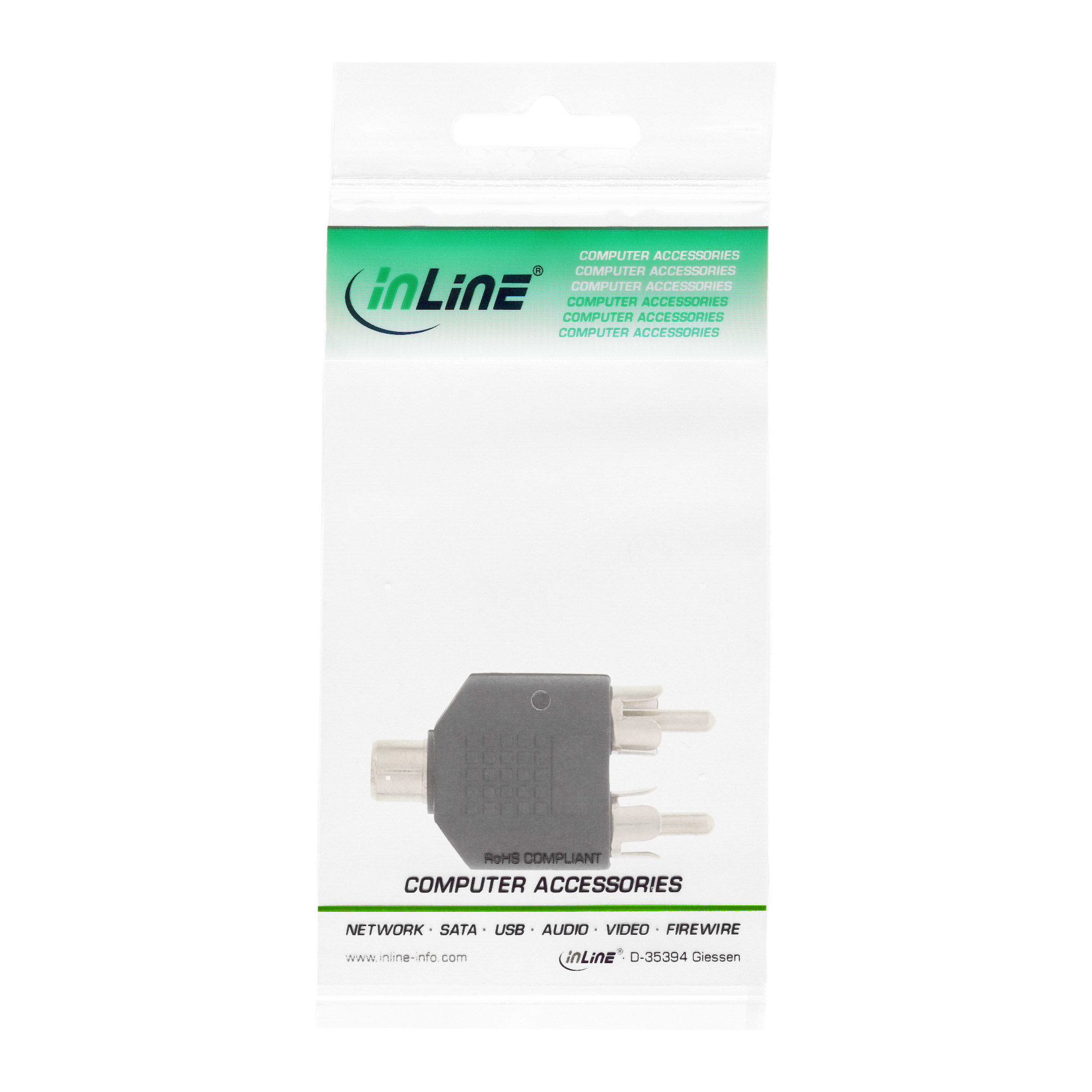 InLine® Audio Adapter, Cinch Buchse an 2x Cinch Stecker, schwarz InLine® Audio Adapter, Cinch Buchse an 2x Cinch Stecker, schwarz – Bild 3