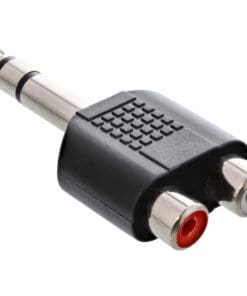 InLine® Audio Adapter, 6,3mm Klinke Stecker auf 2x Cinch Buchse, Stereo, schwarz
