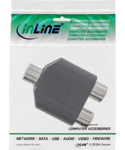 InLine® Audio Adapter, 3,5mm Klinke Buchse Mono an 2x Cinch Buchse, schwarz – Bild 3
