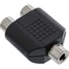 InLine® Audio Adapter, 3,5mm Klinke Buchse Mono an 2x Cinch Buchse, schwarz