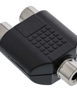 InLine® Audio Adapter, 3,5mm Klinke Buchse Mono an 2x Cinch Buchse, schwarz
