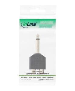 InLine® Audio Adapter, 6,3mm Klinke Stecker an 2x Cinch Buchse, Mono, schwarz – Bild 3