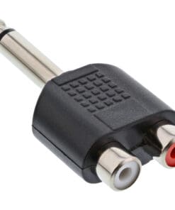 InLine® Audio Adapter, 6,3mm Klinke Stecker an 2x Cinch Buchse, Mono, schwarz