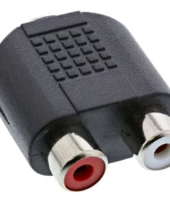 InLine® Audio Adapter, 3,5mm Klinke Buchse Stereo an 2x Cinch Buchse, schwarz