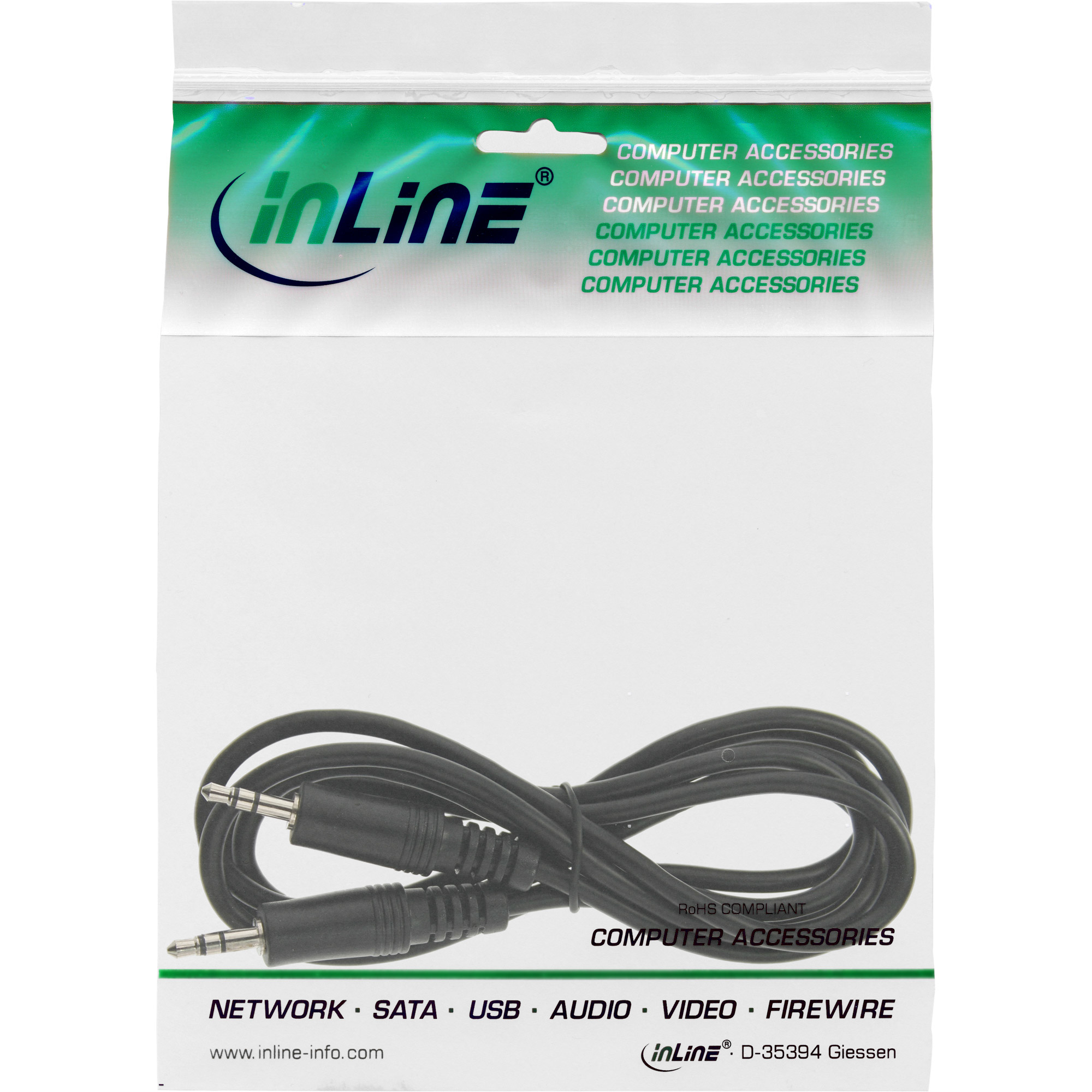 InLine® Klinke Kabel, 3,5mm Stecker / Stecker, Stereo, 2,5m, schwarz InLine® Klinke Kabel, 3,5mm Stecker / Stecker, Stereo, 2,5m, schwarz – Bild 2