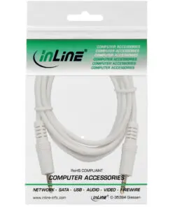 Alternative view of InLine® Klinke Kabel, 3,5mm Stecker / Stecker, Stereo, weiß / gold, 3m, weiß