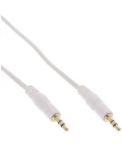 InLine® Klinke Kabel, 3,5mm Stecker / Stecker, Stereo, weiß / gold, 3m, weiß
