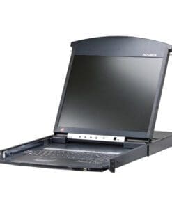 ATEN KL1508AiN ES Cat.5 KVM over IP Switch 8-Port, 19"-LCD, Dual-Rail, ES-Layout