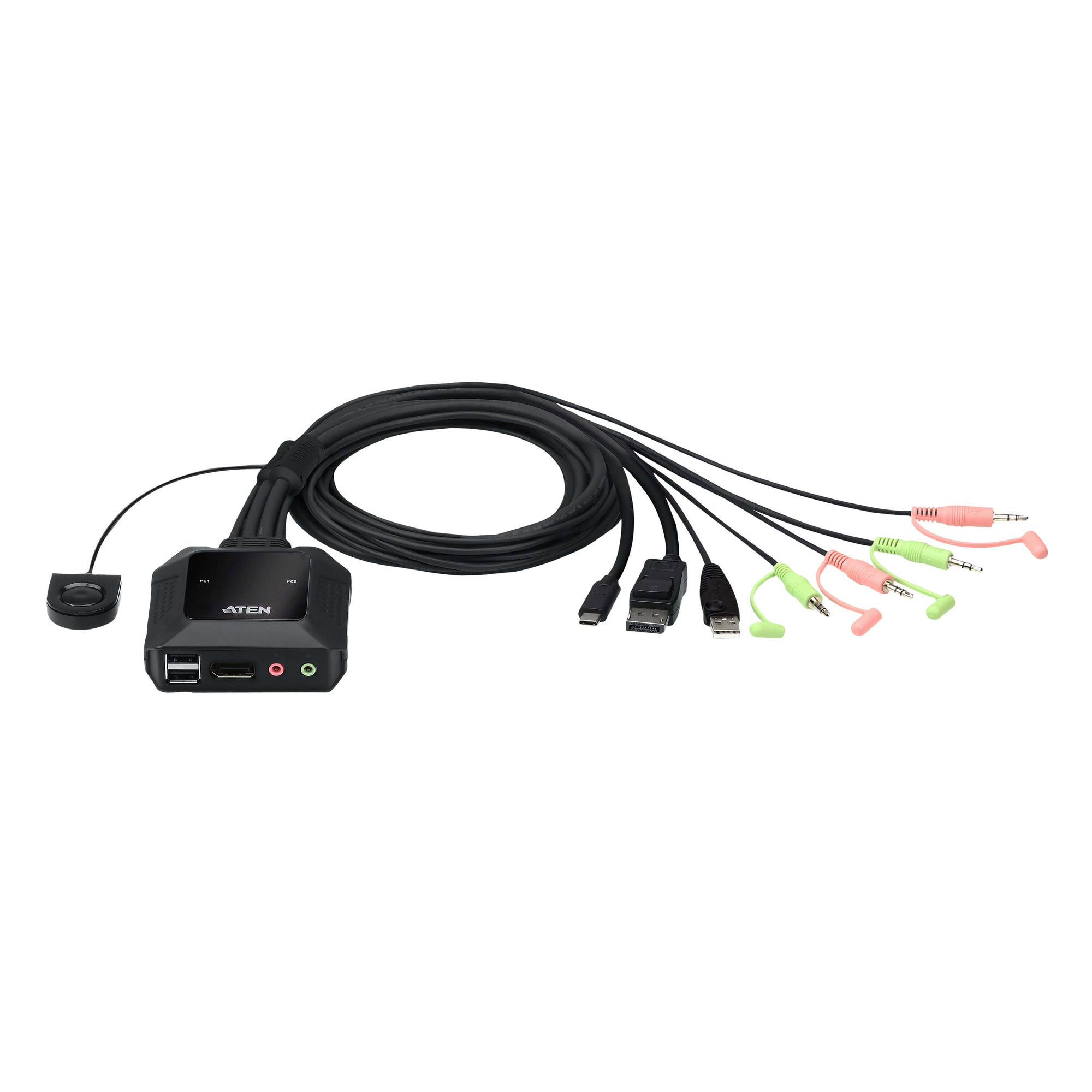 ATEN CS52DP 2-Port USB-C-DisplayPort-Kabel KVM Switch ATEN CS52DP 2-Port USB-C-DisplayPort-Kabel KVM Switch