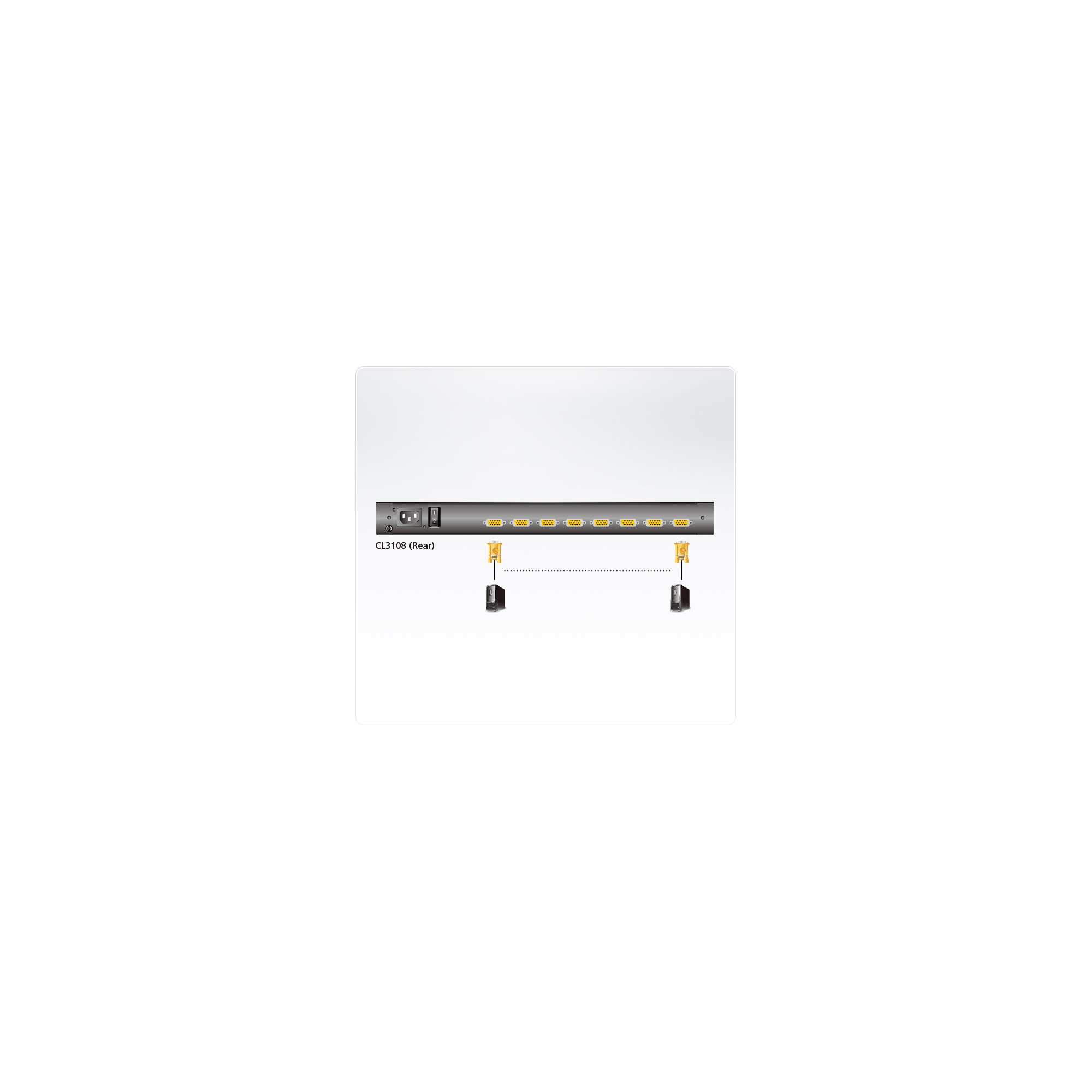 ATEN CL3108NX KVMSwitch 8fach, PS/2USB VGA Single Rail 18,5" LCD KVM