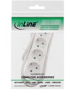 Alternative view of InLine® Steckdosenleiste, 4-fach Schutzkontakt 1,5m, weiß, weiß