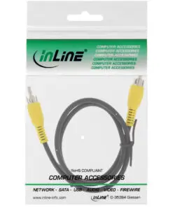 Alternative view of InLine® Cinch Kabel, Video, 1x Cinch Stecker / Stecker, Steckerfarbe gelb, 10m, schwarz