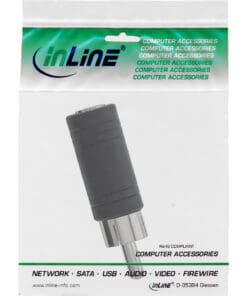 InLine® Audio Adapter, Cinch Stecker auf 3,5mm Klinke Buchse, Mono, schwarz – Bild 3