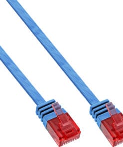 InLine® Patchkabel flach, U/UTP, Cat.6, blau, 15m, blau