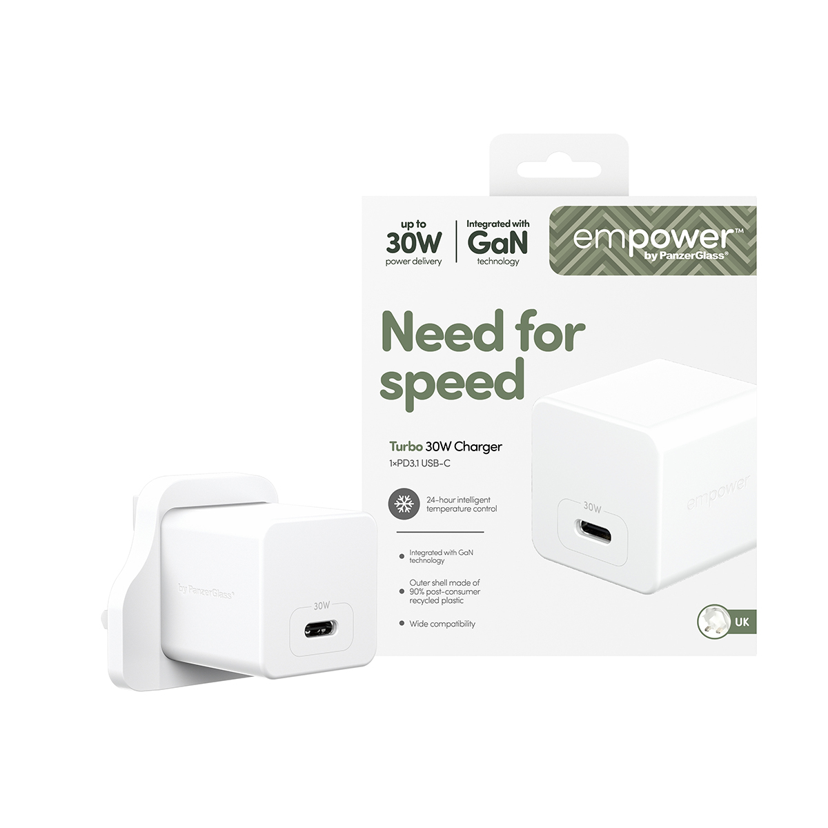 empower Turbo 30W Charger Single USB-C/UK Plug/white empower Turbo 30W Charger Single USB-C/UK Plug/white – Bild 2