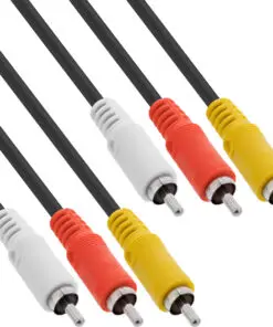 InLine® Cinch Kabel, Audio/Video 3x Cinch, Stecker / Stecker, 3m, schwarz