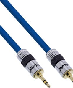 InLine® Klinken-Kabel PREMIUM, 3,5mm Stecker / Stecker, 0,5m, blau