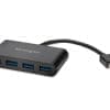 Kensington UH4000 4 Port Hub, USB 3.0 – schwarz Kensington CH1000 USB-C 4-Port Hub. Hostschnittstelle: USB 3.2 Gen 1 (3.1 Gen 1) Type-C, Hub-Schnittstellen: USB 3.2 Gen 1 (3.1 Gen 1) Type-A, USB 3.2 Gen 1 (3.1 Gen 1) Type-C. Datenübertragungsrate: 5000 Mbit/s, Produktfarbe: Schwarz, Ursprungsland: China. Unterstützt Windows-Betriebssysteme: Windows 10, Windows 10 Education, Windows 10 Education x64, Windows 10 Enterprise, Windows 10..., Unterstützt Mac-Betriebssysteme: Mac OS X 10.10 Yosemite, Unterstützung anderer Betriebsysteme: ChromeOS. Menge pro Packung: 1 Stück(e)