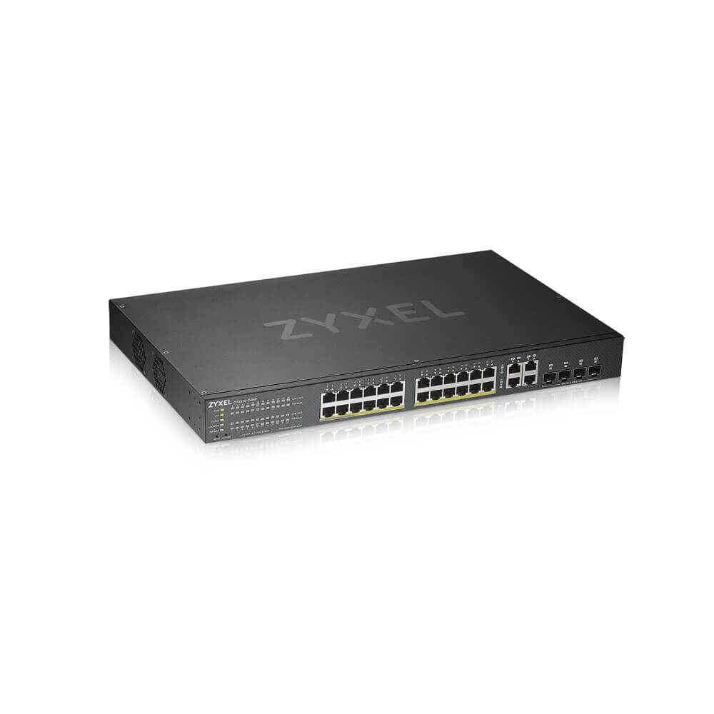 ZyXEL GS1920-24HPv2 28-Port Smart mgd Gigabit Switch 24x PoE+ ZyXEL GS1920-24HPv2 28-Port Smart mgd Gigabit Switch 24x PoE+