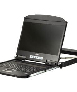 CL3100NX KVM-Konsole mit 18,5" HD-Display, VGA, USB, 19"-Rackmontage, kurze Einbautiefe, DE-Layout