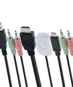 Alternative view of InLine® KVM Switch, 2-fach, USB-C + HDMI zu HDMI, 4K, mit Audio, integr. Kabel