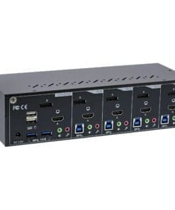 Alternative view of InLine® KVM Desktop Switch, 4-fach, Dual Monitor, Displayport 1.2 + HDMI 2.0, 4K, USB 3.0, Audio