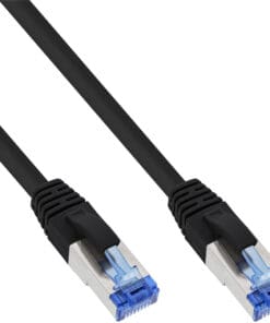 InLine® Patchkabel, S/FTP (PiMf), Cat.6A, 500MHz, halogenfrei, Kupfer, schwarz, 15m, schwarz