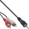 InLine® Cinch/Klinke Kabel, 2x Cinch Buchse an 3,5mm Klinke Stecker, 2m
