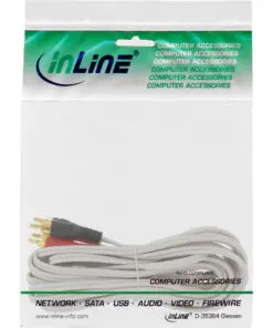 Alternative view of InLine® Cinch Kabel, 2x Cinch, Stecker / Stecker, weiß / gold, 10m, weiß