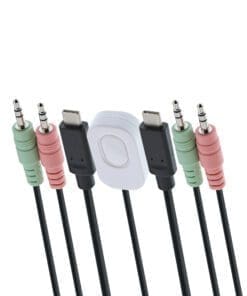 Alternative view of InLine® KVM Switch, 2-fach, USB-C zu DisplayPort 1.2, 4K, mit Audio, integr. Kabel