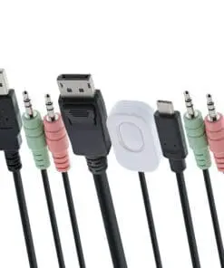 Alternative view of InLine® KVM Switch, 2-fach, USB-C + DisplayPort zu DisplayPort 1.2, 4K, mit Audio, integr. Kabel