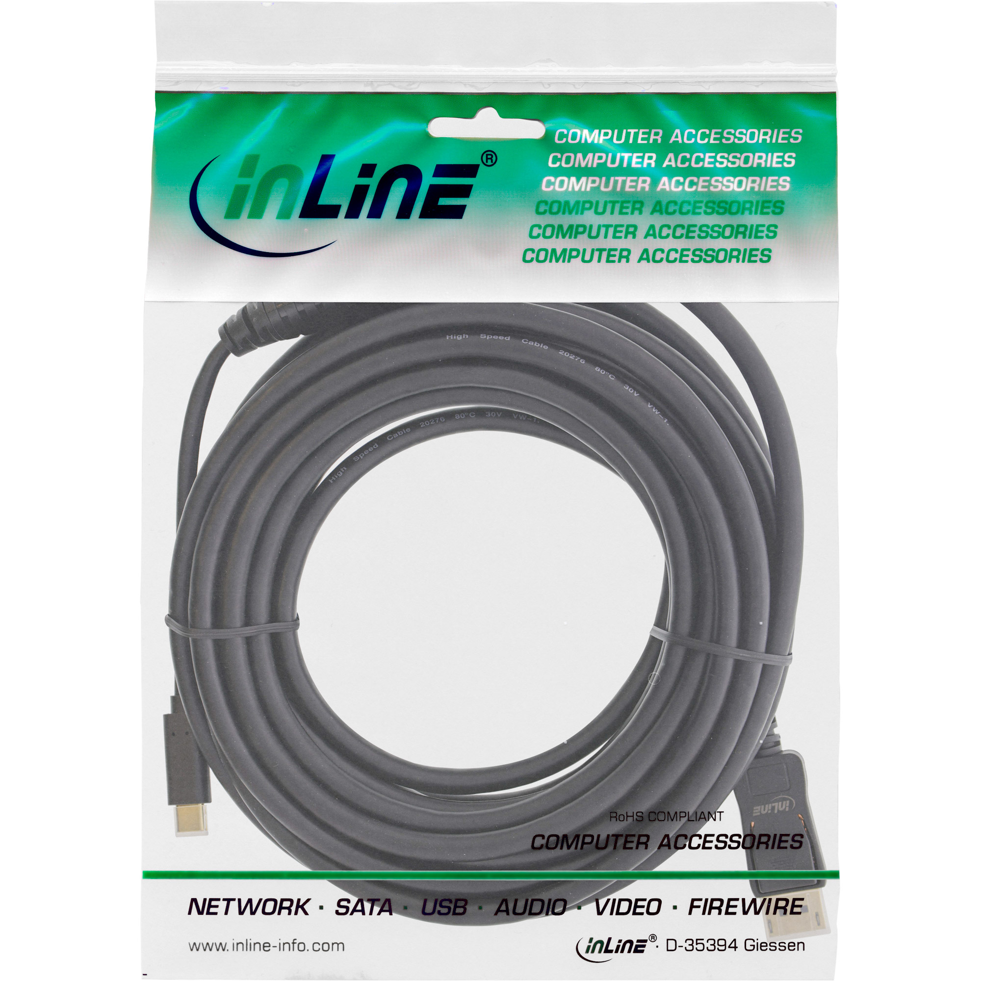InLine® USB Display Kabel, USB Typ-C Stecker zu DisplayPort Stecker (DP Alt Mode), 4K2K, schwarz, 5m InLine® USB Display Kabel, USB Typ-C Stecker zu DisplayPort Stecker (DP Alt Mode), 4K2K, schwarz, 5m – Bild 3