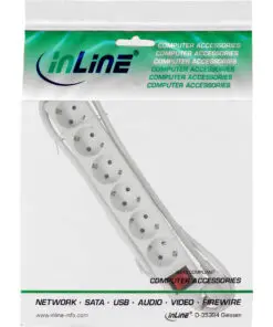 Alternative view of InLine® Steckdosenleiste, 6-fach Schutzkontakt, mit Schalter, 1,5m, weiß, weiß