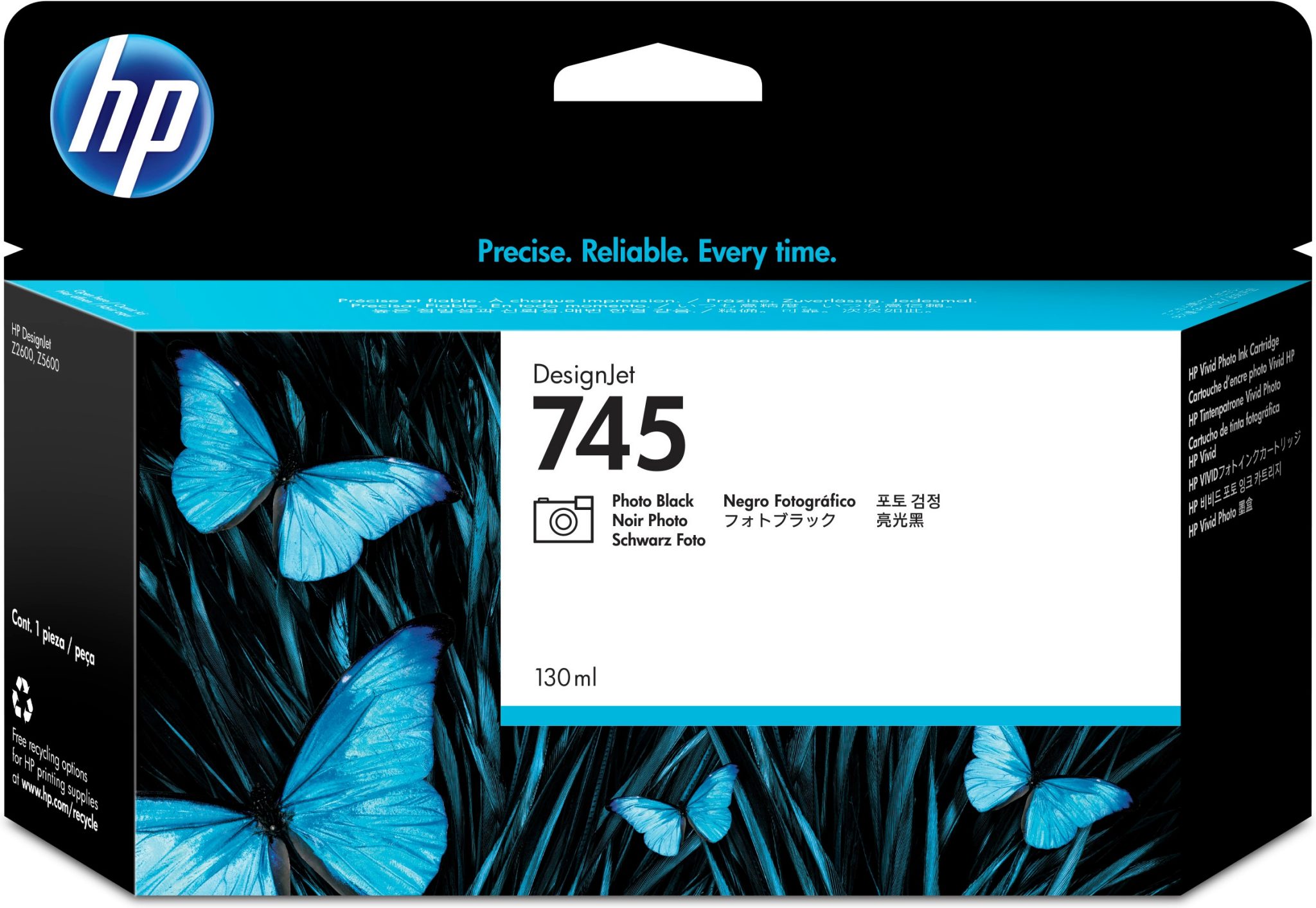HP 745 DesignJet Druckerpatrone Fotoschwarz, 130 ml HP 745 DesignJet Druckerpatrone Fotoschwarz, 130 ml