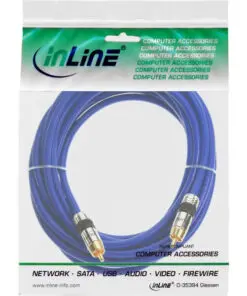 Alternative view of InLine® Cinch Kabel AUDIO, PREMIUM, vergoldete Stecker, 1x Cinch Stecker / Stecker, 2m, blau
