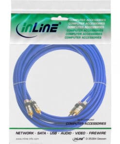 Alternative view of InLine® Cinch Kabel AUDIO, PREMIUM, vergoldete Stecker, 2x Cinch Stecker / Stecker, 7m, blau