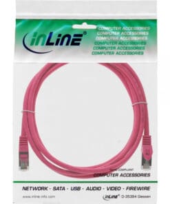 Alternative view of InLine® Patchkabel, SF/UTP, Cat.5e, pink, 0,25m, pink