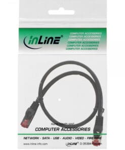Alternative view of InLine® Patchkabel, S/FTP (PiMf), Cat.6, 250MHz, halogenfrei, Kupfer, schwarz, 0,5m, schwarz