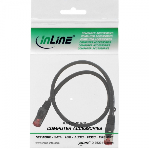 InLine® Patchkabel, S/FTP (PiMf), Cat.6, 250MHz, halogenfrei, Kupfer, schwarz, 0,5m, schwarz InLine® Patchkabel, S/FTP (PiMf), Cat.6, 250MHz, halogenfrei, Kupfer, schwarz, 0,5m, schwarz – Bild 2
