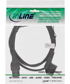 Alternative view of InLine® Netzkabel, Schutzkontakt gewinkelt auf Warmgerätestecker C15 gerade, schwarz, 5m, schwarz