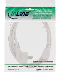 Alternative view of InLine® Netzkabel, Schutzkontakt gewinkelt auf Kaltgerätestecker C13, 1,8m, weiß, weiß