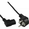 InLine® Netzkabel, Schutzkontakt gewinkelt auf Kaltgerätestecker C13 links abgewinkelt, 1m