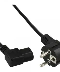 InLine® Netzkabel, Schutzkontakt gewinkelt auf Kaltgerätestecker C13 links abgewinkelt, 1m