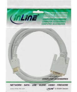 Alternative view of InLine® HDMI-DVI Kabel, weiß / gold, HDMI Stecker auf DVI 18+1 Stecker, 3m, weiß